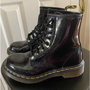 Dr Martens 1460 black patent leather combat boots